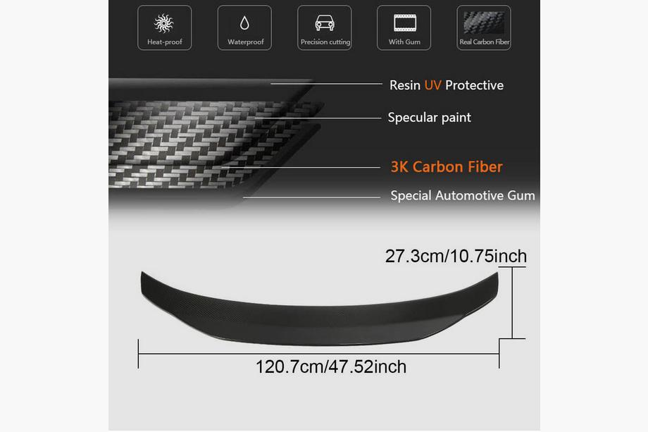 BMW serija 4 F32/F33/F36 2012–2020 Spojler pokrova prtljažnika Carbon V2 (za F36) Fotografija 6
