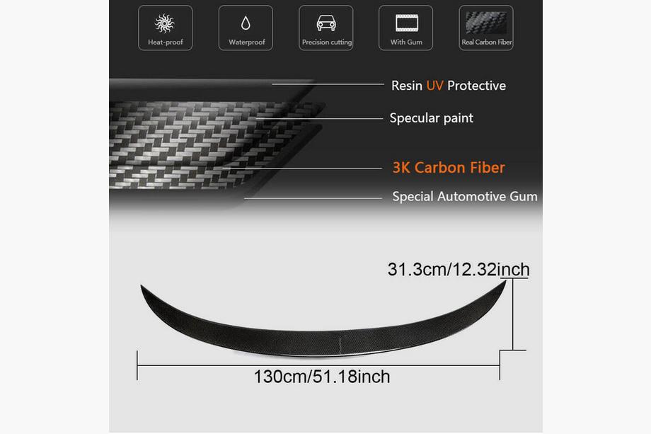 BMW serija 6 F12/F13/F06 2011–2018 Spojler pokrova prtljažnika Carbon V5 (za F06/F13) Fotografija 5