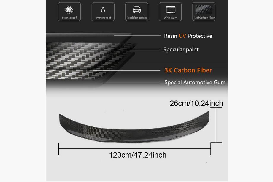 BMW serija 4 F32/F33/F36 2012–2020 Spojler pokrova prtljažnika Carbon V7 (za F82) Fotografija 5