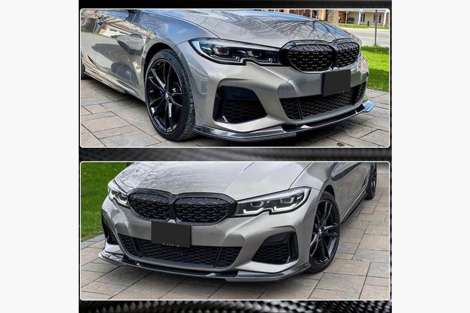 BMW serija 3 G20/G21 2018– Lip spojler sprednjega odbijača Lip V7 (za M-Sport 2018-2022, karbon) Fotografija 4