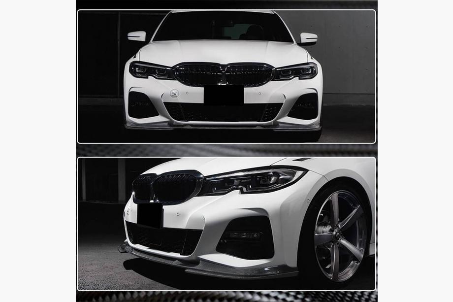 BMW serija 3 G20/G21 2018– Lip spojler sprednjega odbijača Lip V7 (za M-Sport 2018-2022, karbon) Fotografija 5