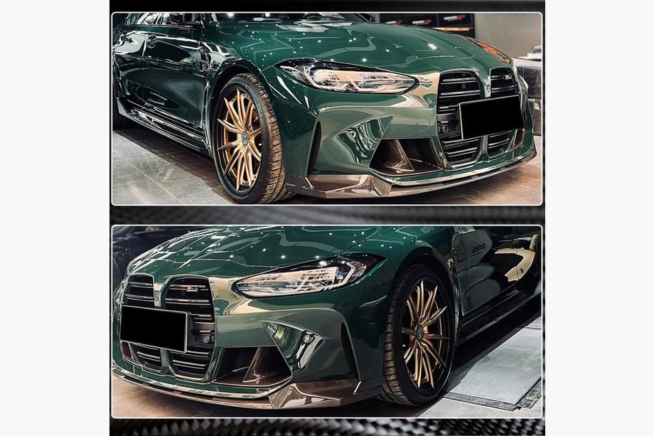 BMW serija 3 G20/G21 2018– Lip spojler prednjega odbijača Lip V9 (za G80, karbon) Fotografija 4