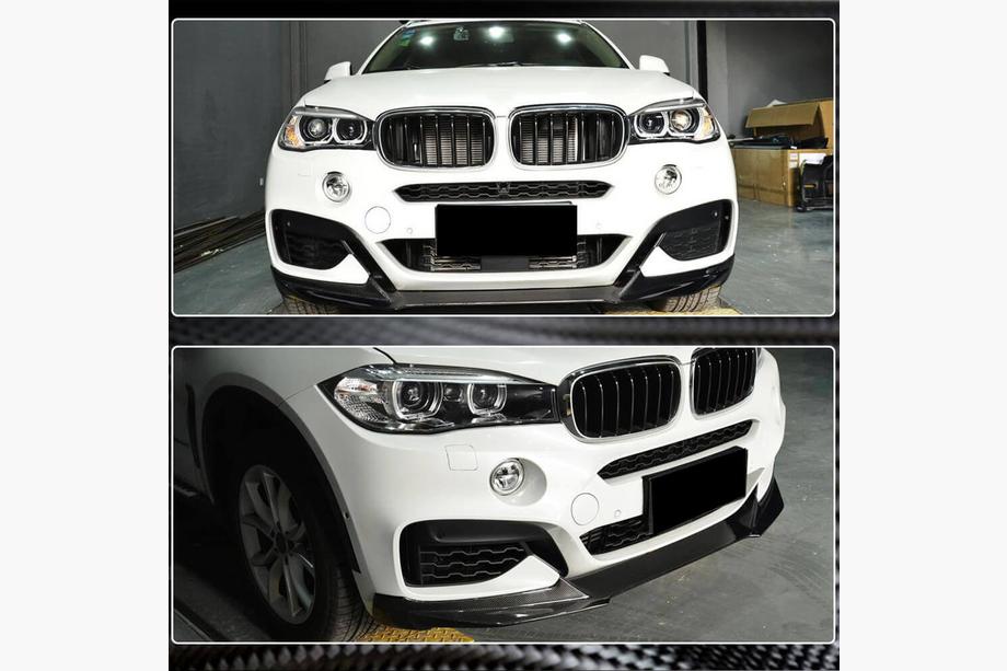 BMW X6 F16 2014–2019 Lip dodatek za sprednji odbijač (za M-Sport, karbon) Fotografija 5