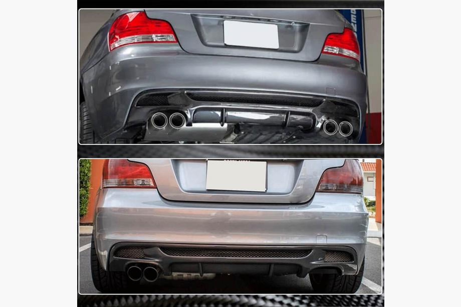 BMW serija 1 E81/E82/E87/E88 2004–2011 Difuzor zadnjega odbijača V1 (za E82/E88 M-Sport, karbon) Fotografija 9