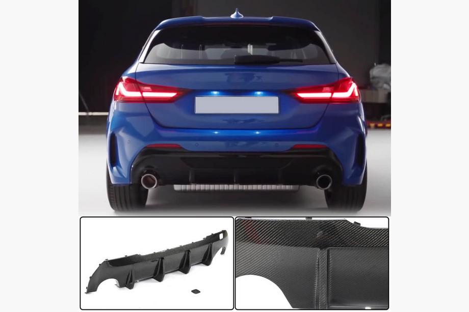 BMW serija 1 F40 2019–2024 Difuzor zadnjega odbijača (za M-Sport, karbon) Fotografija 1