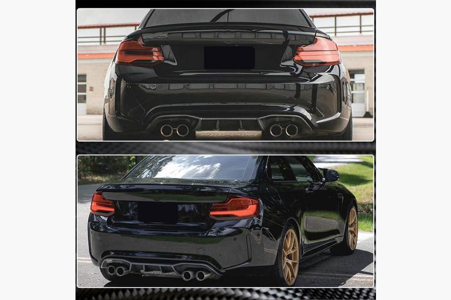 BMW serija 2 F22/F23 2014–2021 Difuzor zadnjega odbijača V6 (za F87 M2/M2С, karbon) Fotografija 4