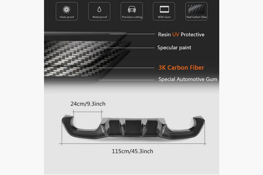 BMW serija 2 F22/F23 2014–2021 Difuzor zadnjega odbijača V6 (za F87 M2/M2С, karbon) Fotografija 6