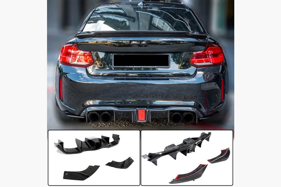 BMW serija 2 F22/F23 2014–2021 V8 difuzor zadnjega odbijača (za F87 M2/M2C, carbon) Image