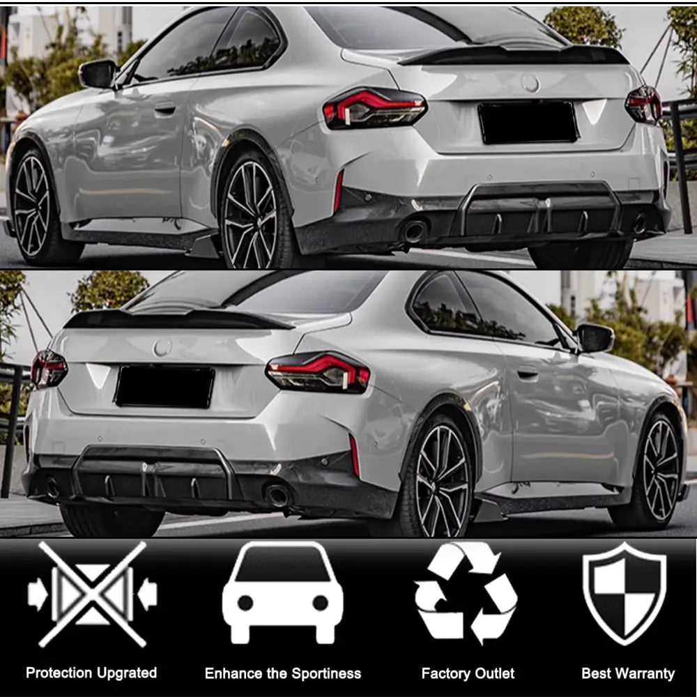 BMW serija 2 G42 2021– Difuzor zadnjega odbijača Black ABS V1 (M Sport) fotografija 2