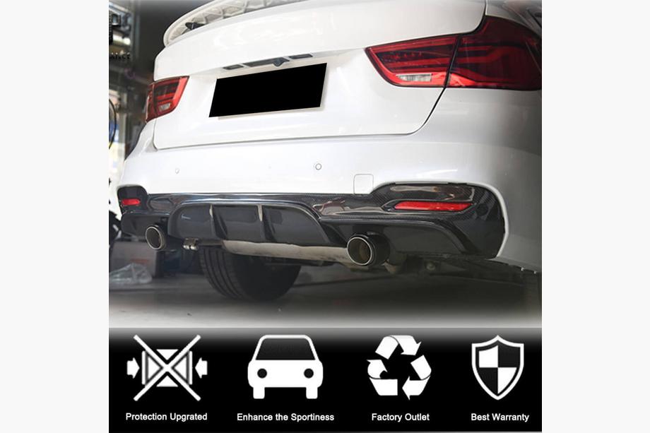 BMW serija 3 F34 2013–2020 Difuzor zadnjega odbijača V2 (za M-Sport, karbon) Fotografija 3