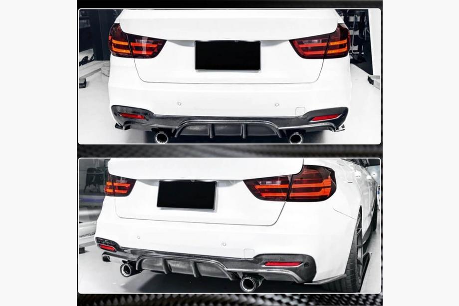BMW serija 3 F34 2013–2020 Difuzor zadnjega odbijača V2 (za M-Sport, karbon) Fotografija 4