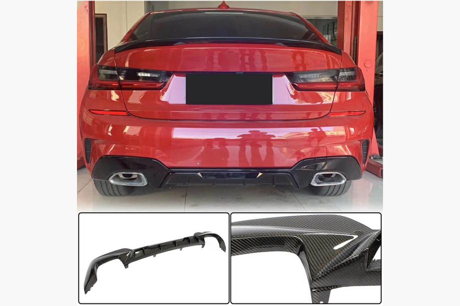 BMW serija 3 G20/G21 2018– V4 difuzor zadnjega odbijača (za M-Sport 2018-2022, karbon) Image