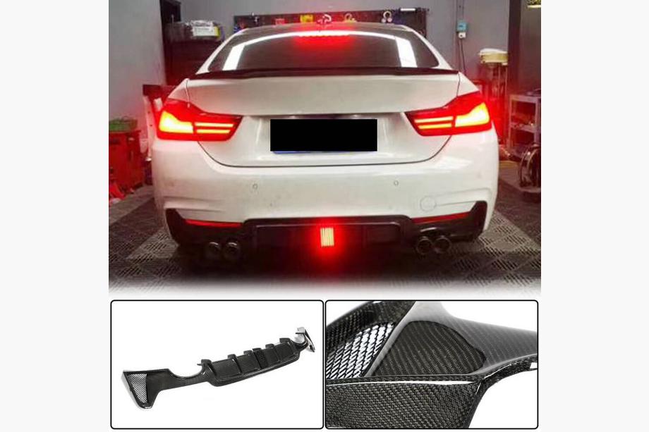 BMW serija 4 F32/F33/F36 2012–2020 Difuzor zadnjega odbijača V7 (za M-Sport, karbon) Image