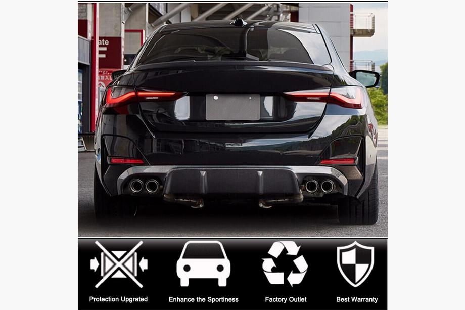 BMW serija 4 G22/23/26 2020– Difuzor zadnjega odbijača V2 (za G26 M-Sport, karbon) Fotografija 2