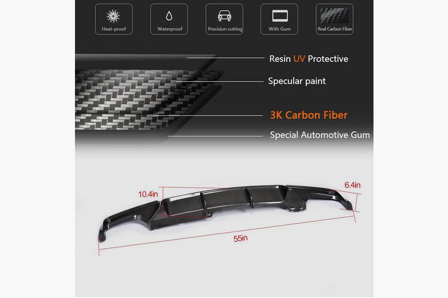 BMW serija 5 F10/F11 2010–2016 Difuzor zadnjega odbijača Carbon V5 (M-Sport) Fotografija 5