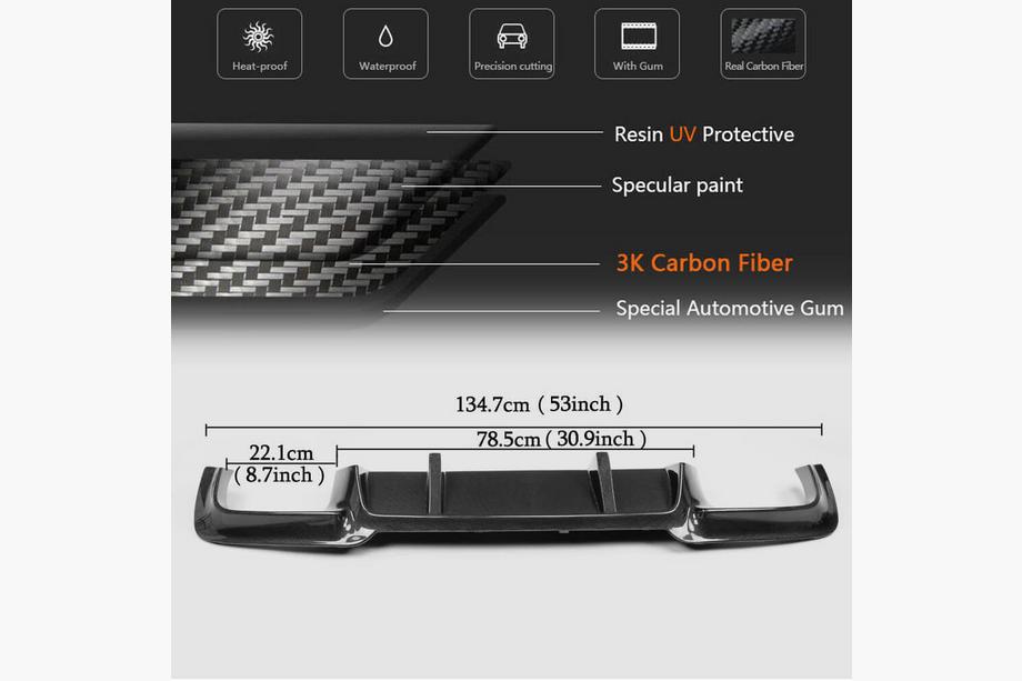 BMW serija 5 F10/F11 2010–2016 Difuzor zadnjega odbijača Carbon V2 (za M5) Fotografija 3