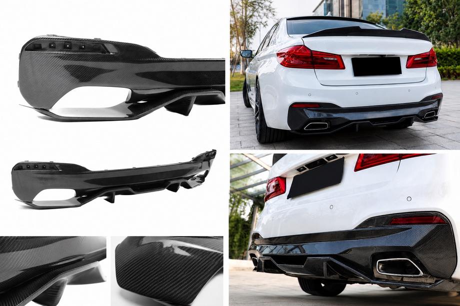 BMW serija 5 G30/G31 2017–2023 Difuzor zadnjega odbijača V4 (za M-Sport/M5 F90, karbon) Image