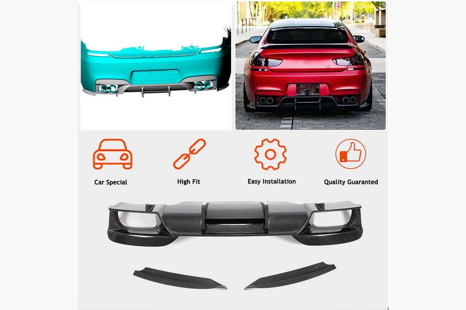 BMW serija 6 F12/F13/F06 2011–2018 Difuzor zadnjega odbijača FRP V6 (za M6) Fotografija 2