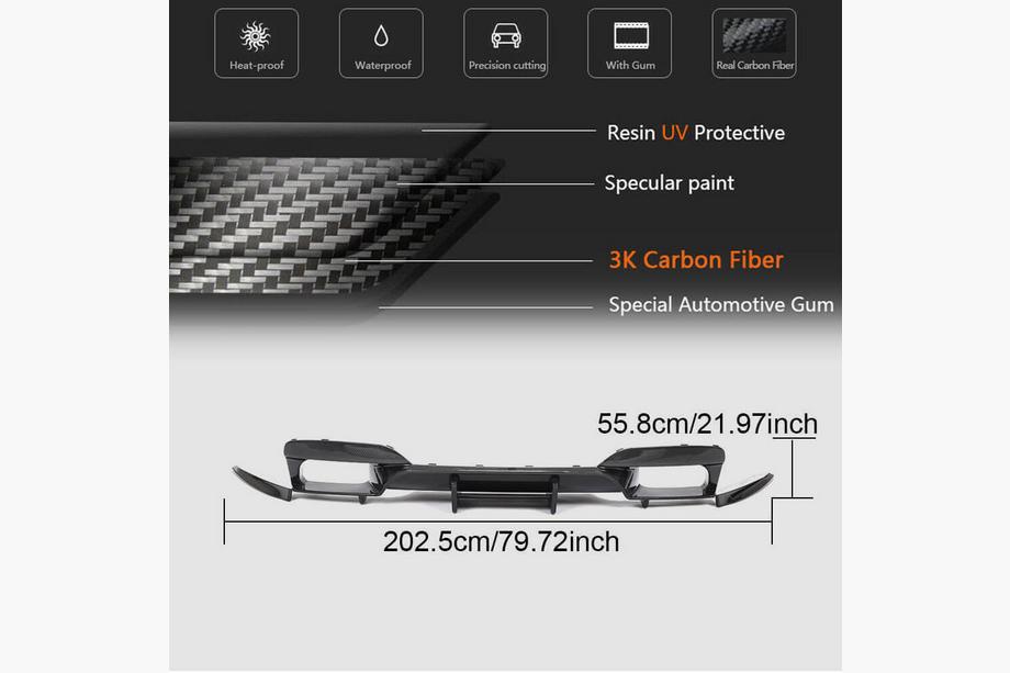 BMW serija 6 F12/F13/F06 2011–2018 Difuzor zadnjega odbijača FRP V6 (za M6) Fotografija 6