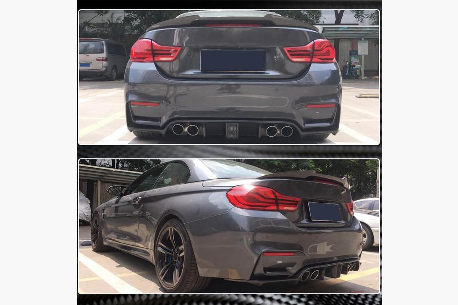 BMW serija 4 F32/F33/F36 2012–2020 Difuzor zadnjega odbijača V12 (za F82/F83, karbon) Fotografija 4