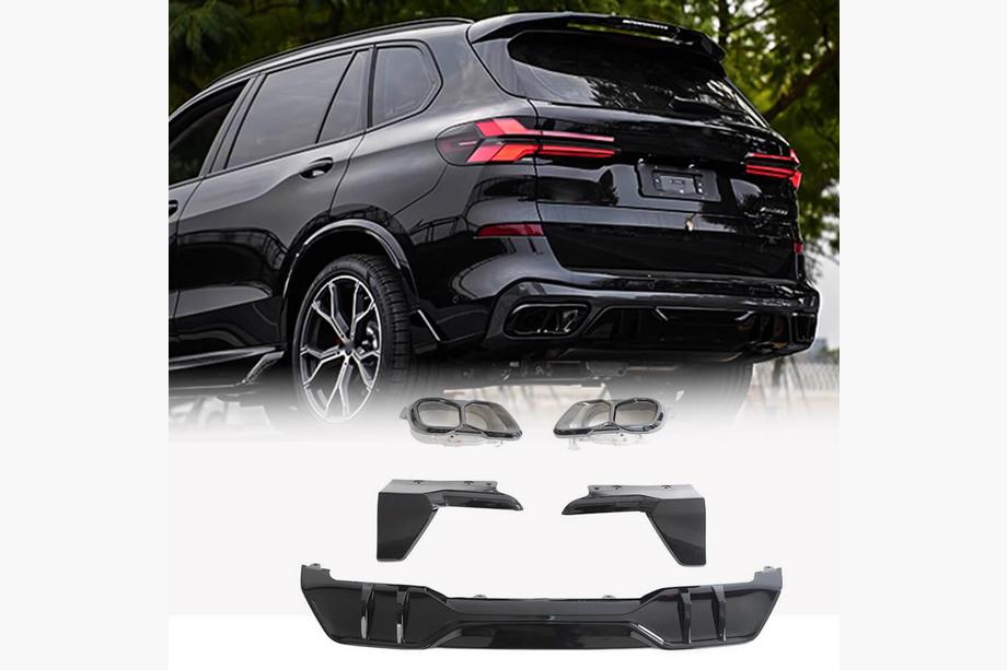 BMW X5 G05 2019–2026 Difuzor zadnjega odbijača V4 (2018-2022, sijajno črn) Image