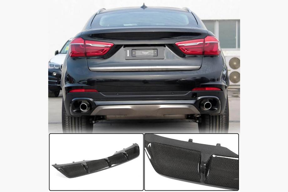 BMW X6 F16 2014–2019 Difuzor zadnjega odbijača V1 (za Base, karbon) Image
