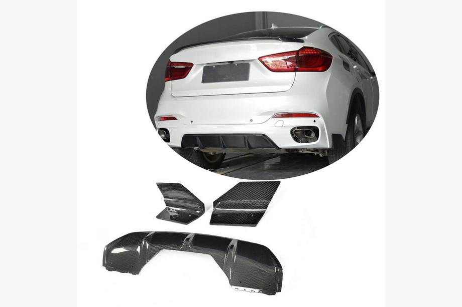 BMW X6 F16 2014–2019 Difuzor zadnjega odbijača V1 (za M-Sport, karbon) Image