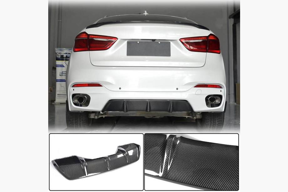 BMW X6 F16 2014–2019 Difuzor zadnjega odbijača V2 (za M-Sport, karbon) Image