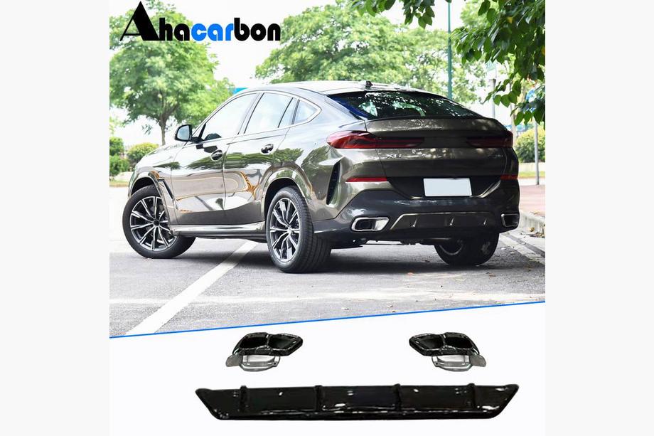 BMW X6 G06 2019–2027 Difuzor zadnjega odbijača iz ABS (za M-Sport, 2023+) Fotografija 1