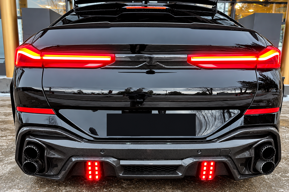 BMW X6 G06 2019–2027 Difuzor zadnjega odbijača (za M-Sport, 2018-2022, karbon) Fotografija 1