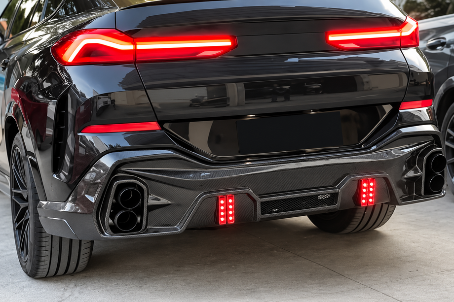 BMW X6 G06 2019–2027 Difuzor zadnjega odbijača (za M-Sport, 2018-2022, karbon) Fotografija 3