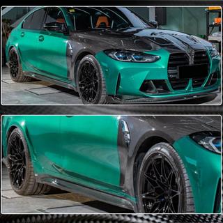 Nastavki pragov V4 (za G80, karbon) BMW serija 3 G20/G21 2018– fotografija 3