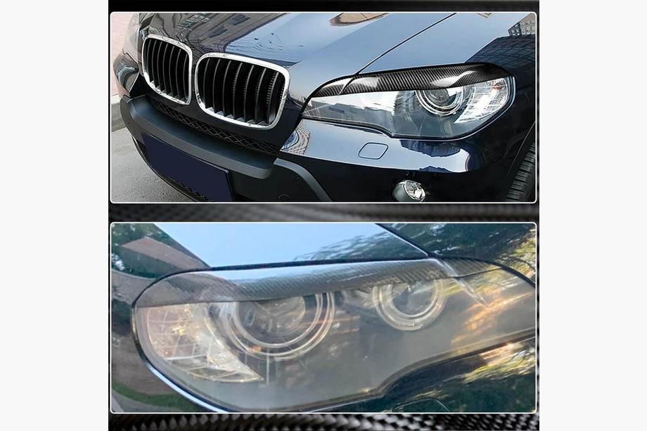 BMW X5 E70 2007–2013 Trepalnice za žaromete (karbon) Fotografija 3