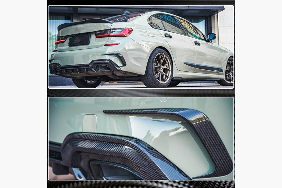 BMW serija 3 G20/G21 2018– Flapi za zadnji odbijač Flap (za M-Sport 2018-2022, karbon) Fotografija 5