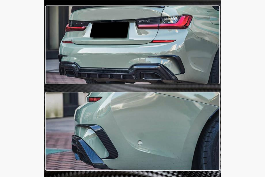 BMW serija 3 G20/G21 2018– Flapi za zadnji odbijač Flap (za M-Sport 2018-2022, karbon) Fotografija 6