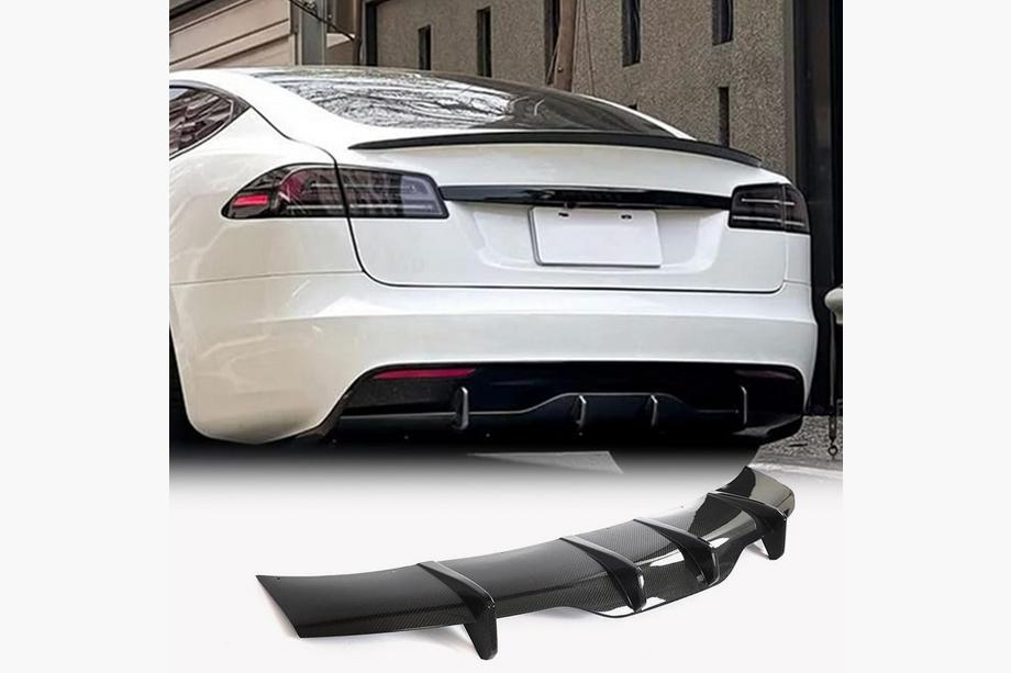 Tesla Model S 2012– Difuzor zadnjega odbijača (za Plaid 2021+, karbon) Image