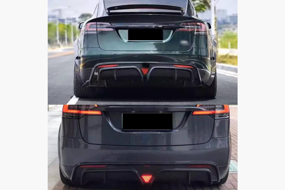 Tesla Model X 2015– Difuzor zadnjega odbijača (za Plaid 2021-2025, karbon) Fotografija 2