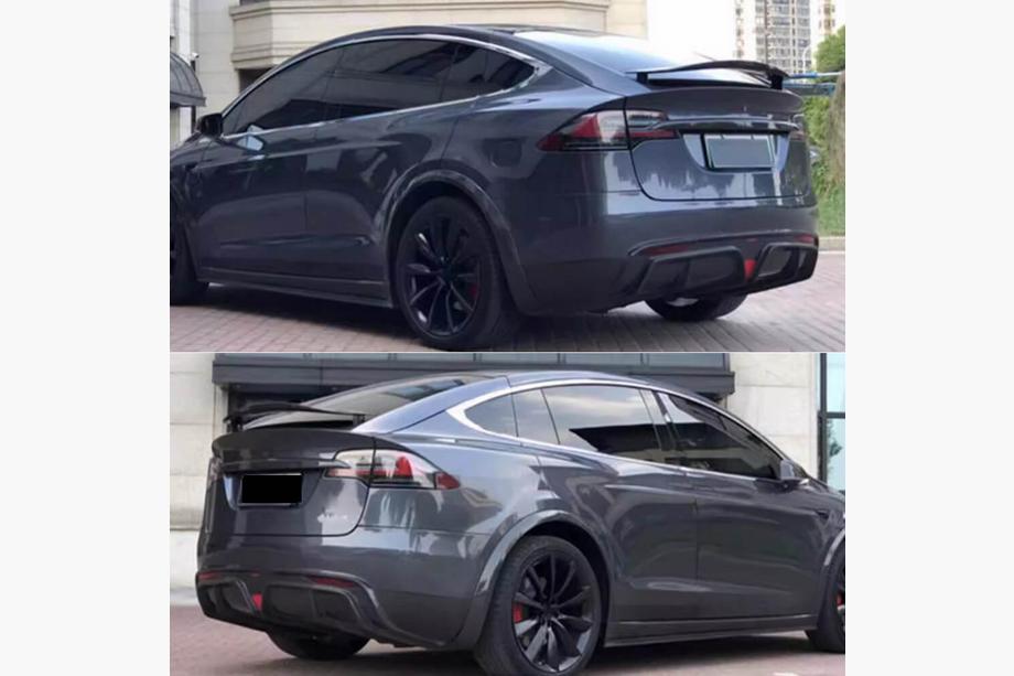 Tesla Model X 2015– Difuzor zadnjega odbijača (za Plaid 2021-2025, karbon) Fotografija 3