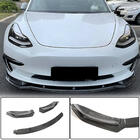 Tesla Model 3 2017– Lip spojler sprednjega odbijača Lip V5 (2017-2023, Carbon) fotografija 1