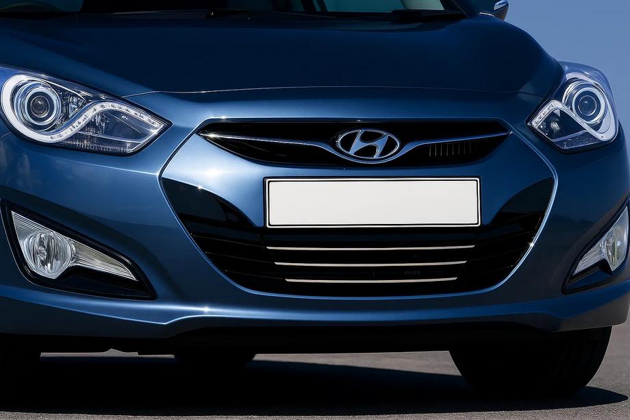 Hyundai I-40 2011–2019 Okrasne letvice za masko (3 kosi, nerjaveče jeklo) Image