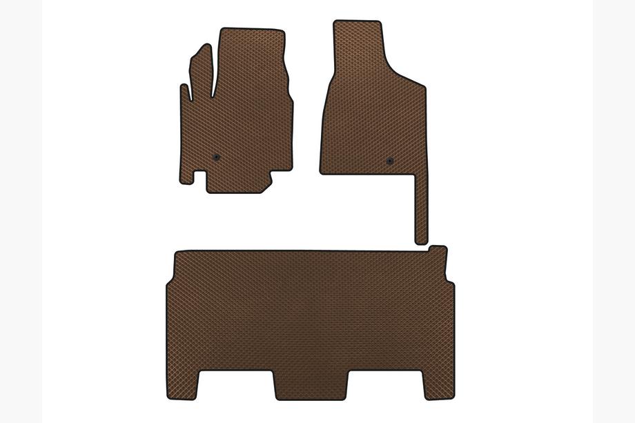 Dodge Grand Caravan V 2008–2020 EVA talni tepihi (2008-2020, 2 vrsti, 8-sedežni/oprema SXT, rjavi) Image