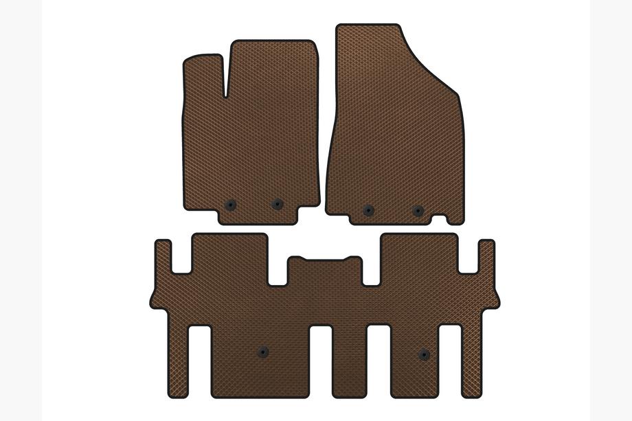 Nissan Pathfinder R52 2012–2021 EVA preproge za kabino (2 vrsti, rjave) Image