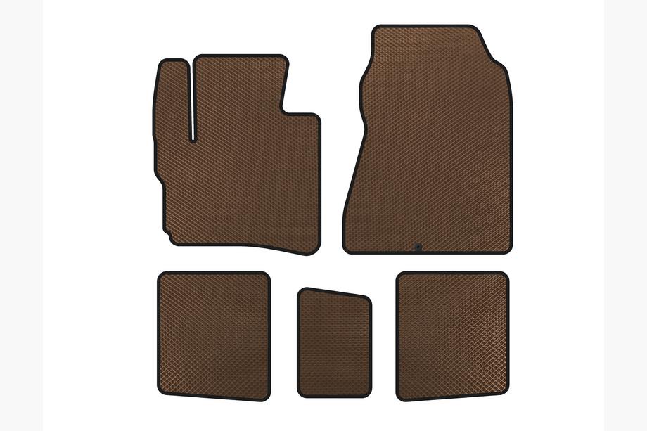 Toyota IQ 2008–2015 EVA avtomobilski tepihi za notranjost (HB, rjavi) Image
