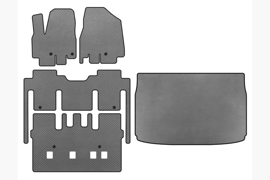 Kia Sedona 2014–2020 EVA talne preproge (celoten komplet za kabino, 8-sedežni, sive) Image