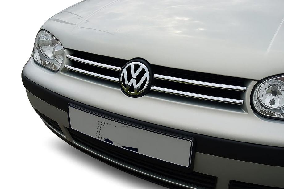 Volkswagen Golf 4 1997–2006 Okrasne letvice za rešetko (4 kosi, nerjaveče jeklo) Image