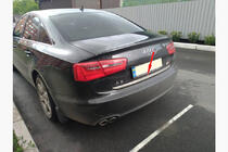 Audi A6 C7 2011–2017 Zaščitna letev roba prtljažnika (nerjaveče jeklo) OmsaLine - italijansko nerjavno jeklo fotografija 7