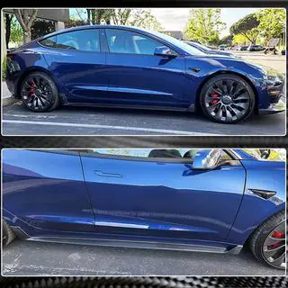 Dodatki pragov V4 (2017-2023, karbon) Tesla Model 3 2017– fotografija 4