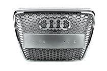 Audi A6 C6 2004–2011 Sprednja maska v slogu RS (siva s kromom) fotografija 5