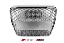 Audi A6 C6 2004–2011 Sprednja maska v slogu RS (siva s kromom) fotografija 1