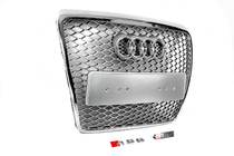 Audi A6 C6 2004–2011 Sprednja maska v slogu RS (siva s kromom) fotografija 2